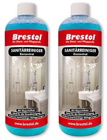 BADREINIGER POWER 2x 1000 ml Konzentrat - mit Abperl-Effekt Grundreinigung Kalklöser Fliesenreiniger Duschkabinenreiniger Kalkentferner WC-Reiniger Sanitärreiniger