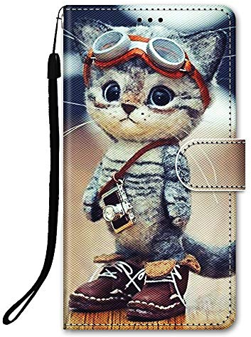DiaryTown Hülle für iPhone SE 2022 5G / iPhone SE 2020 / iPhone 8/7 Leder Handyhülle mit Motiv Kartenfach Magnet Klappbar Stoßfest Silikon Case Schutzhülle Ledertasche Flip Handytasche, Kamera Katze