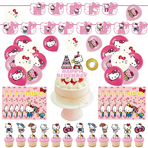 Decorazioni Compleanno Hello Cat Palloncini Hello Cat Compleanno Palloncino Decorazioni Hello Cat Festa Compleanno Decorazioni Torta Hello Cat Striscioni Buon Compleanno Hello Cat Biglietti di Invito