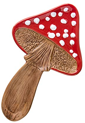 Spoon Rest Spoon Holder for Stove Top Mushroom Spoon Rest for Kitchen Counter 2 Ceramic Spatula Holder Utensil Rest