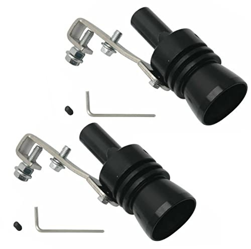 TOTMOX 2pcs tamaño XL aleación de aluminio universal Turbo sonido silenciador de escape tubo silbato coche rugido fabricante, negro