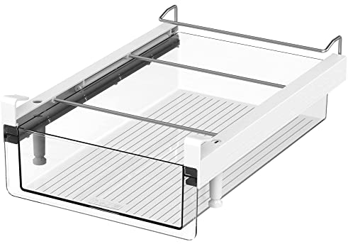 vacane Fridge Drawer with Removable 28 Grid Egg Tray, Clear Egg Drawer for Refrigerator Fridge Organizer Bins, Fridge Storage Container Under Shelf Holder for Fruit,Vegetable,Meat,Cheese