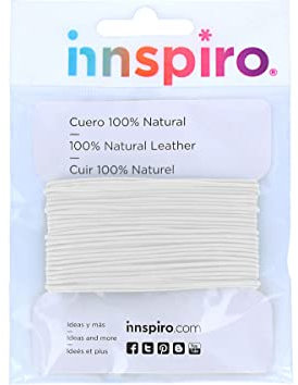 INNSPIRO Cordon en Cuir Naturel Blanc 2,0 mm. 5 m.