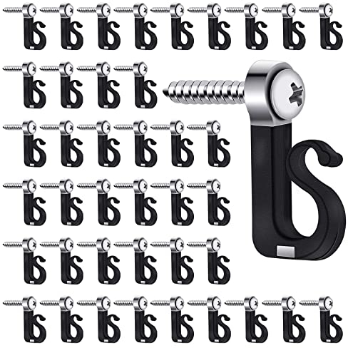 HuyxyTec Q-Hanger Screw Hooks, 45 Pack Outdoor Indoor Light Holder with Drill Bit Q-Hanger Hooks for Easy Release LED Light String