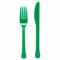 Amscan 9915411-208 - Green Eco-Friendly Re-usable Dishwasher Safe Mixed Cutlery - 24 Pack