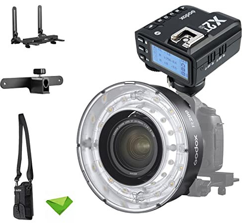 Godox R200 Macro Ring Flash Head for AD200 AD200 Pro w/Godox X2T-S Trigger 5800±200K 200Ws with Modeling Lamp Macro Speedlight for DSLR Cameras for Portrait, Macro Shooting, Wedding Photography, etc