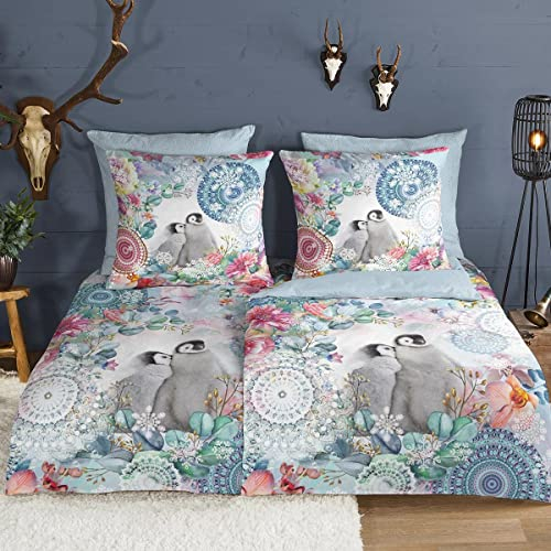 HIP Flanell Bettwäsche Rachna Multi 1 Bettbezug 135 x 200 cm + 1 Kissenbezug 80 x 80 cm