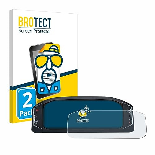 BROTECT Schutzfolie für Volkswagen Active Info Display T-Roc | 2 Stück Entspiegelnder Displayschutz Made in Germany Matte Displayschutz-Folie Anti-Reflex Anti-Fingerprint Einfache Montage