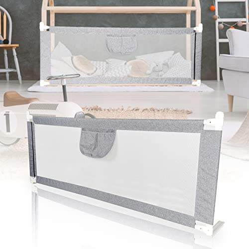 Jopassy Bettgitter, Bettschutzgitter für Kinder, Babybettgitter Kinderbettgitter, Bed Rail Sicherheitsgitter Baby Kleinkinder-Grau
