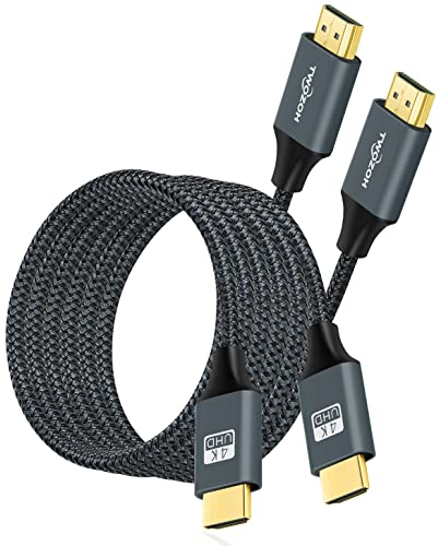 Twozoh Cable HDMI 4K 5M 2 Unidades, Cable HDMI trenzado de nailon de alta velocidad a HDMI compatible con 3D/4K@60Hz/2160P/1080P
