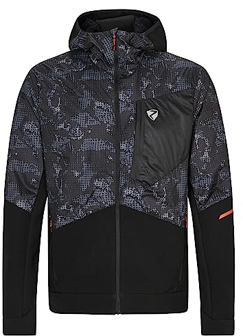 Ziener Herren NIKOLO Hybrid-/Aktiv-Jacke | atmungsaktiv, winddicht, funktionell, black foggy print, 50