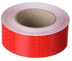 EALLEN Nastro Catarifrangente Adesivo Nastro Adesivo Riflettente di Avvertimento, Applica A per Auto/Moto/Bicicletta/attività Notturna,Rosso,Width 5cm