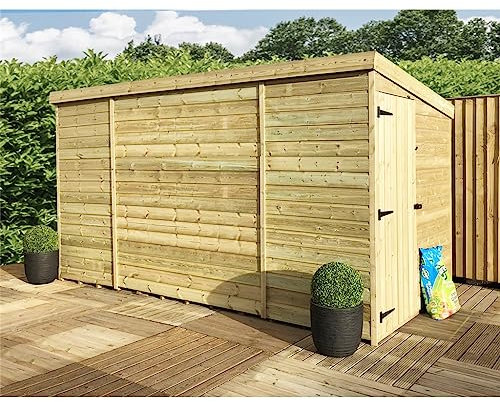 INSTALLED 9 x 6 WINDOWLESS Garden Shed Pressure Treated T&G PENT Shed + Side Door (9' x 6' / 9ft x 6ft) (9x6)