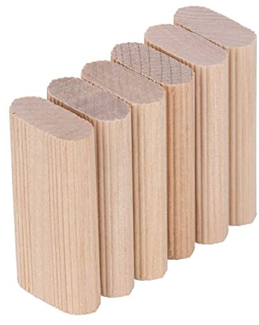 Holzdübel, 50 Stück Holzdübel Set Dübel Holz, Holzstifte Dübel Set, Riffeldübel Buche Holz Dübel für Möbel Professionelle Tischler DIY- und Bastelprojekte(6 * 20 * 40MM)