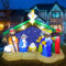 Funflatable Aufblasbare Weihnachtskrippe für den Außenbereich, 2,4 m