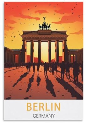 KmoNo Berlin Deutschland Vintage Reiseposter 20 x 30 cm Poster Dekor Malerei Leinwand Wandkunst Wohnzimmer Poster Schlafzimmer