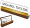 Artblox Office Desk Name Plate Personalized | Custom Door Name Plates for Desks | Gold Stripe Design On Clear Acrylic Glass | Office Desk Decor