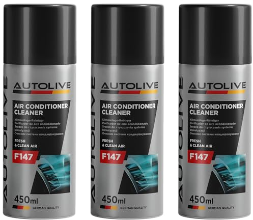 Limpiador Aire Acondicionado Coche Higienizante A/C Pack de 3 - Limpieza y Desinfeccion Eliminador Olores - Limpia y Refresca - 450 ml (3)