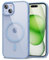 oakxco for iPhone 15 Plus Case Clear Magnetic Compatible with Magsafe, Thin Slim Transparent Non Yellowing, Hybrid Soft Silicone Bumper & Hard Plastic Protective Cover for Women, Light Blue