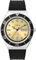 Timex Q Automatic Herren-Armbanduhr, 40 mm, Edelstahl-Synthetikkautschuk-Armband, champagnerfarbenes Zifferblatt, Edelstahlgehäuse TW2W47600