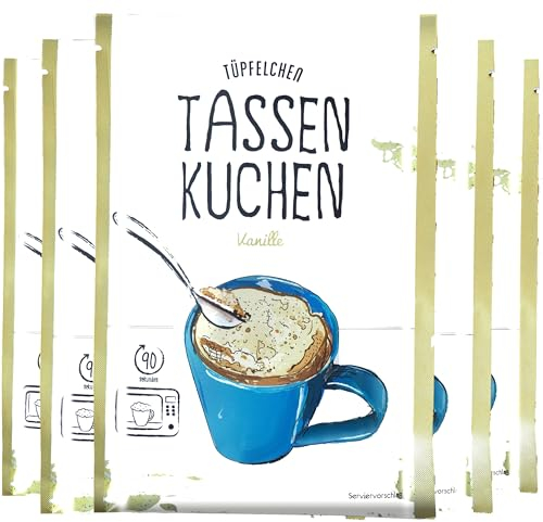 Tassenkuchen Vanille von Tüpfelchen 5er Pack - Backmischung für die Mikrowelle (5x60g)