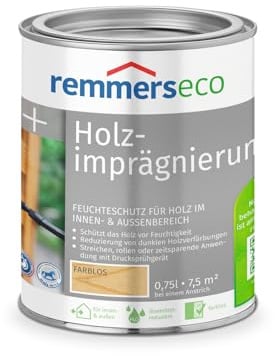 Remmers Holzimprägnierung [eco] farblos, 0,75 Liter, für Innen & Außen, schützt vor Feuchtigkeit, überstreichbar