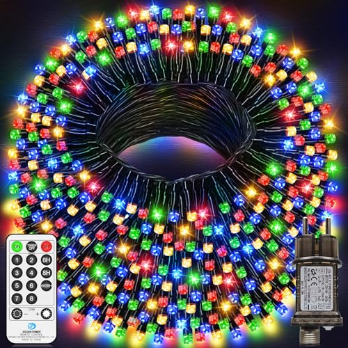 LYNNON 42m 1400 LED Lichterkette Außen Bunt Lichterkette Outdoor Wasserdicht 8 Modi mit Fernbedienung und Timer, Lichterkette Innen für Party Hochzeit Ostern Garten Balkon Weihnachtsbaum deko