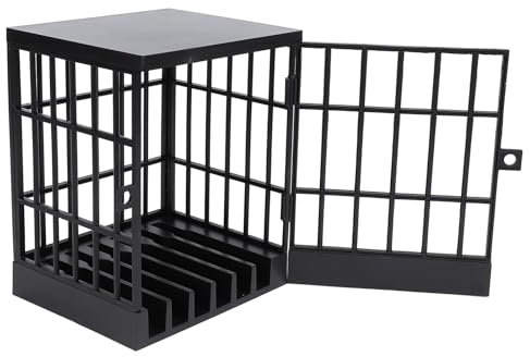 SIXRUN Handy-Gefängnis, Handy-Gefängnis-Schließbox, Kunststoff, Handy-Gefängnis, Abschließbarer Käfig für Klassenzimmer, Familienzeit, Party, Lustiges (Alles schwarz)