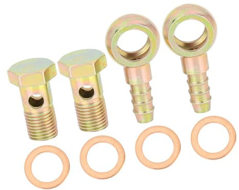A ABSOPRO 2 Sets 14mm Diameter Banjo Hose Barb Bolt Fittings Metal for Car Item Replacement