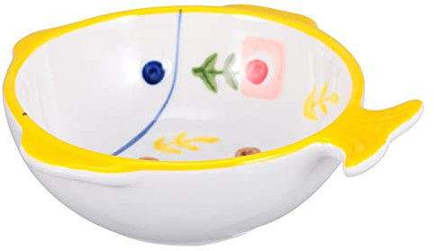 Hohopeti Bol Céramique pour Chat Forme De Poisson Antidérapant Et Stable pour Nourriture Et Eau Design Créatif pour Repas Propre Et Agréable