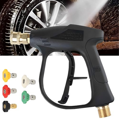 WYFCR Pistolet de nettoyage haute pression wyfcr avec 5 embouts de buses raccord de nettoyage haute pression raccord 1/4 pour karcher ou lavage de voiture et nettoyage de patio