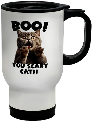 Shopagift Funny Boo Travel Mug You Scary Cat Stainless Steel 14oz Cup