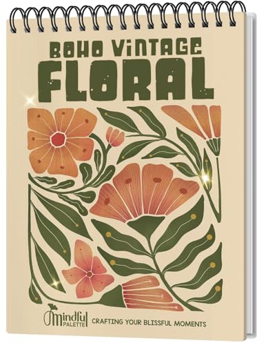 MINDFUL PALETTE Livre de coloriage à spirale pour adultes Motif floral