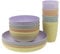 URBNLIVING 12Pc Reusable Plastic Dinnerware Set: 4 Colorful Plates, Bowls, & Cups - Ideal for Picnics & Parties, Indoor & Outdoor Gatherings, Vibrant Colors for Every Occasion, Unbreakable