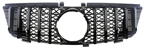 Front Kühlergrille Kühlergitter 1 Stück Für Benz W164 ML-Klasse 2006 2007 2008 Frontschürze Racing Grill Billet Grille Abdeckung Kühlergrill(Schwarz)