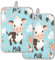 JUMBEAR Niedliches Cartoon-Kuh-Topflappen-Set mit Tasche für die Küche, hitzebeständiger Topflappen, Küchenhandschuhe, Topfuntersetzer zum Backen, Kochen, 17,8 x 22,9 cm