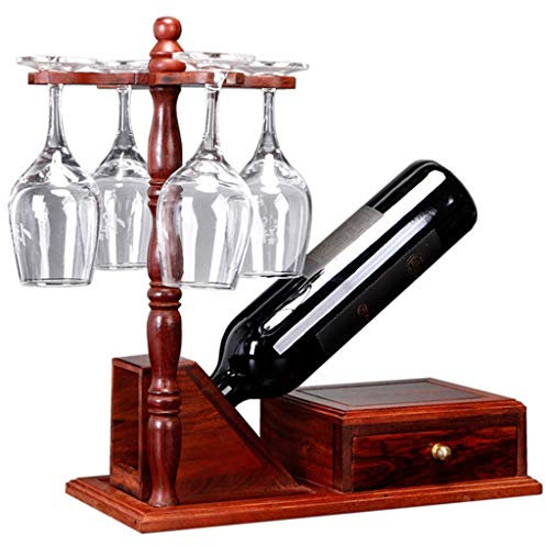 MRKU Casier à vin créatif Chinois en Acajou, Support à Verres à vin Suspendu en Bois de Santal Rouge Africain, décoration d'armoire à vin