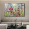 LIMAIDUO Grande peinture originale de paysage de fleurs naturelles peintes à la main, peinture florale abstraite, art mural de salon bohème 60x80cm sans cadre