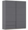 Rauch Möbel Stoke, Schwebetürenschrank, Garderobe, 2-türig, 2 Schubladen, mit Zubehörpaket Classic, 4 Einlegeböden, Farbe Grau metallic, Schwarz, Griffleisten Grau metallic, 175x210x59cm