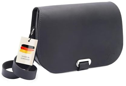 Thielemann schwarze Damen Handtasche Marseille Made in Germany, Umhängetasche aus Leder, Abendtasche, Echtleder Tasche zum Umhängen, Crossbody Bag, Ledertasche zum Ausgehen
