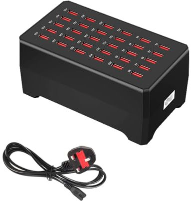 Balabaxer USB Charger Station,30-Port 150W/30A Multiple USB Charging Station,Multi Ports Charger Charging for Smartphones,Tablets and Other Devices.
