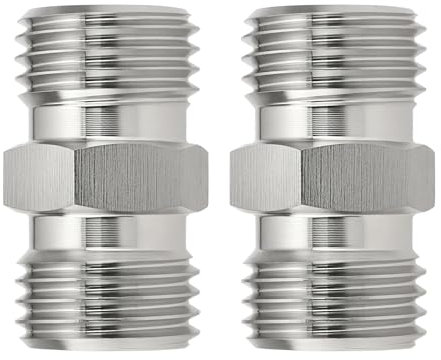 VGOL Lot de 2 Adaptateurs Hydrauliques M14 X 1,5 pour Tuyau Fileté Adaptés à Divers Systèmes Hydrauliques Et Petites Excavatrices Argent