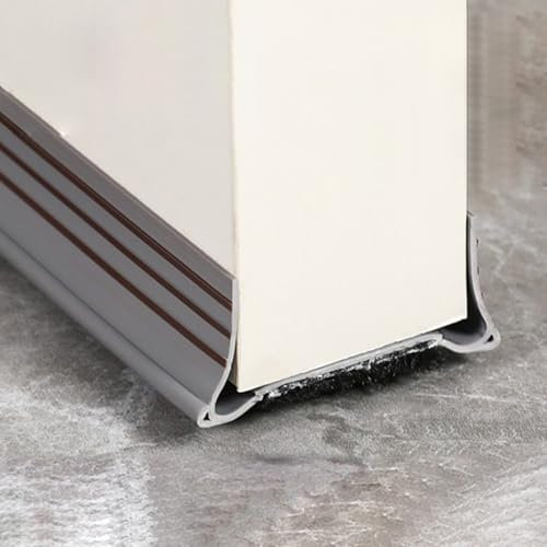 Volminex Bas de Porte Isolant Froid, Boudin de Porte Anti Courant d'air, Isolation Phonique Bande d'Étanchéité de Porte, Joint de Porte pour Anti Bruit, Poussière, Insecte (Gris, Largeur 3,5-5,5 cm)