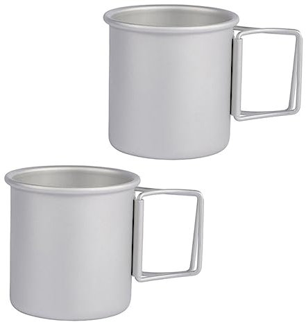 BESPORTBLE 1 Jeu Tasse À Eau En Alliage D'aluminium Réutilisable Bouteilles D'eau Réservoir Portable Travel Mug Tasses En Plein Air Gobelets En Métal D'extérieur Blanche 2 Pièces
