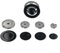 FUANA Kit per fornello a gas con corona e tappo a fiamma, bruciatore superiore a gas e coperchio, kit per cappa a gas Sabaf, 6 cappe a gas e 5 diffusori di fiamma (concavi)