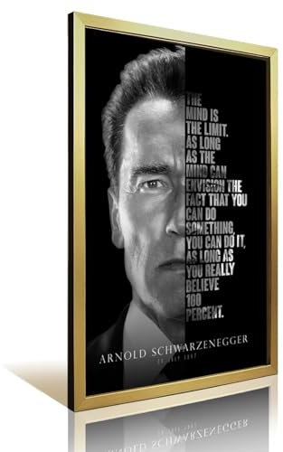 TMWHONG Arnold Schwarzenegger Zitat-Poster, inspirierender Leinwanddruck, Motivationsdruck, Zitate, Leinwand, Gemälde, Büro, Zuhause, Wanddekoration, Geschenk, 20 x 30 cm