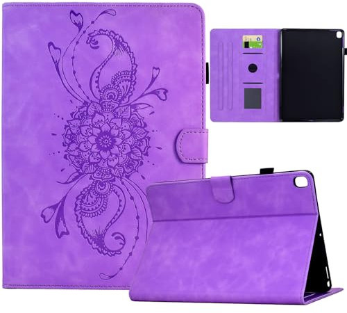 Funda para iPad 9.ª/ 8.ª / 7.ª generación 10.2 Pulgadas 2021/2020/2019 iPad Air 3/Pro 2017 10.5 - Funda de Cuero de Primera Calidad Smart Folio Case con Soporte y Auto-Reposo/Activación - Púrpura