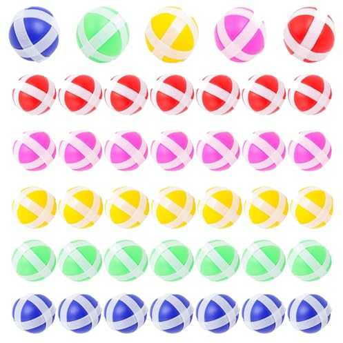 40 Stück Klettball Ersatzbälle 3.4cm Dartscheibe Kinder KlettbäLle Dartscheibe Kinder KlettbäLle Kinder Darts Erstaz Bälle für Drinnen Draußen Kinder Erwachsene Party Klett（5 Farben）