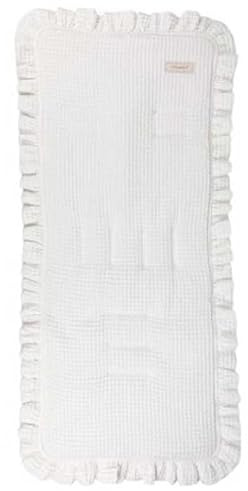 Colchoneta Universal Transpirable para Silla de Paseo – Compatible -Bugabo - Jané, Inglesina, Easywalker, Kinderkraft, UPPAbaby – Funda de Verano para Carrito de Bebé (Waffle Blanco)
