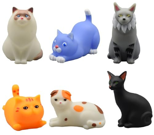 6Pcs Light Up Bath Toys Colorful Floating, Safe & Fun Cute Cat Kids Bath Toys, for Bathtub Shower Games Swimming Pool|